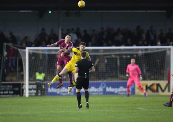 Action from the previous meeting at Gayfield in December, which Raith won 2-0. Pic: Graham Black