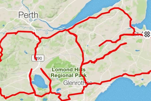 The Big Ride...route around Fife spells out the letters MS and Richard Sanderson is hoping readers will join him on May 11 this year for all or part of the way.