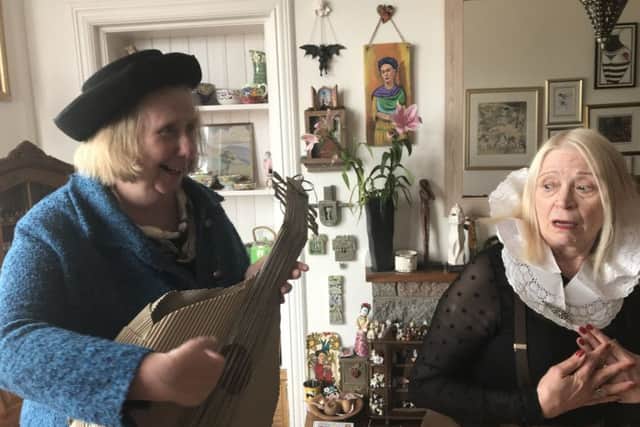 From left: Maureen Sangster as poet du Chatelard, an amorous pursuer and Louisa Bell as Mary Queen of Scots performing 'The Queen and the Poet' by Maureen Sangster. They will do a special reading at Inverkeithing Station's waiting room on May 5 as part of the Artline open Doors Weekend.