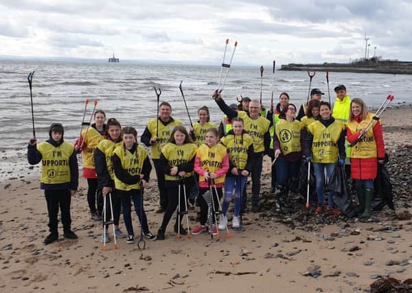 The beach clean was held on Friday.