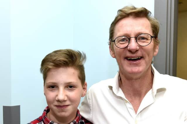 Dr Tydeman with Logan Graham Niven (age 13), who is named after him, from Cupar. Pic:  Fife Photo Agency