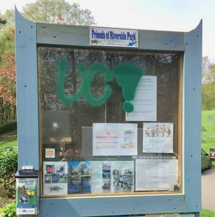 One notice board was vandalised while another was destroyed. (Pic David Cooper).