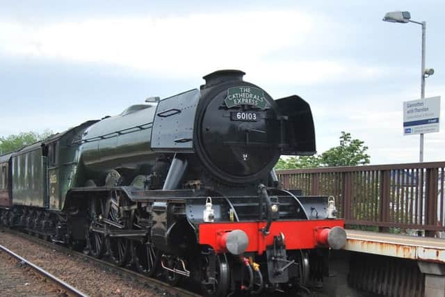 Flying Scotsman at Glenrothes Station. Pic: contributed.