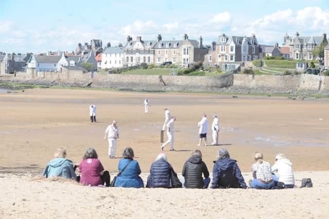 Ship Inn CC v Borderers CC on Elie beach, Sunday, May 12. Picture by George McLuskie.