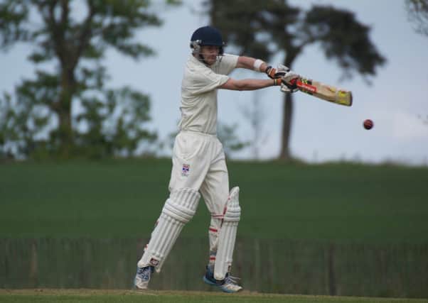 StAUSCC vice-captain McLennan cutting crisply for four during his innings against Perth Doo'cot
