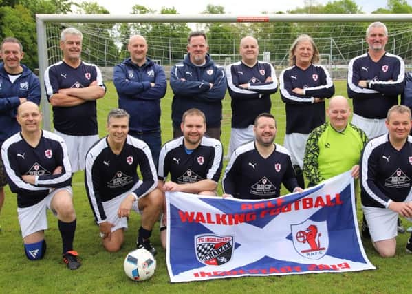 Members of the Raith Rovers Community Foundation Walking Football section who introduced Walking Football as a new concept to the people of Ingolstadt.