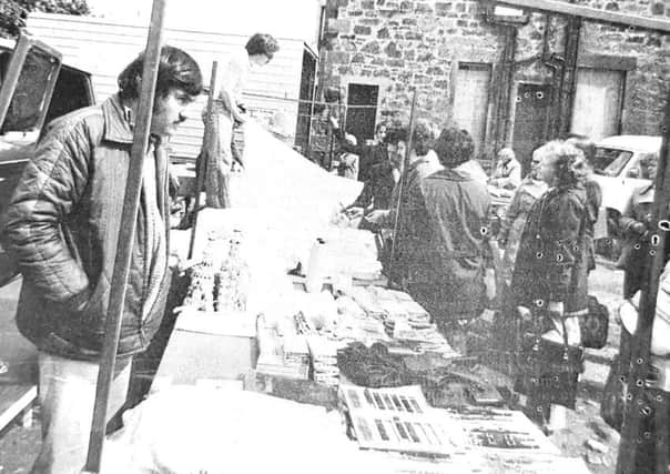 Traders set up in the car park at Balfour Place in Kirkcaldy after being locked out of the market place in May 1976.