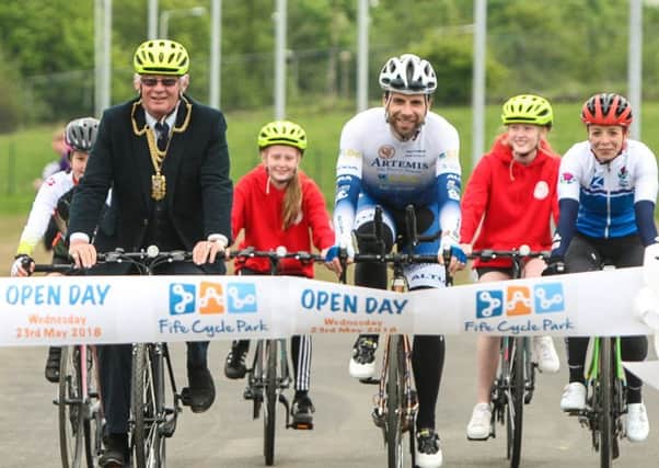 Fife Cycle Park - official opening with Provost Jim Leishman and Mark Beaumont