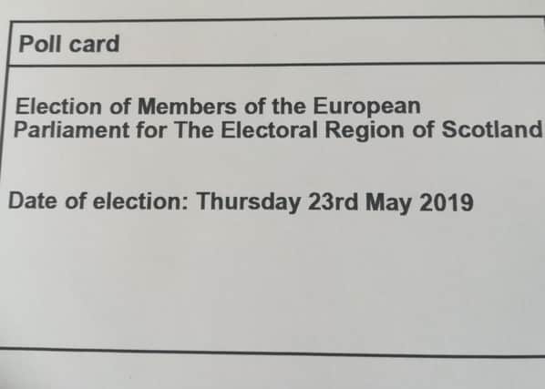 EU polling card 2019