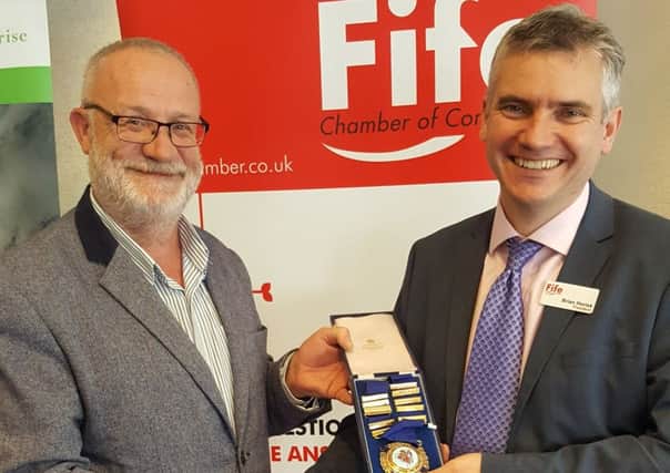 Fife Chamber of Commerce - Peter Southcott (left) and new president, Brian Horisk