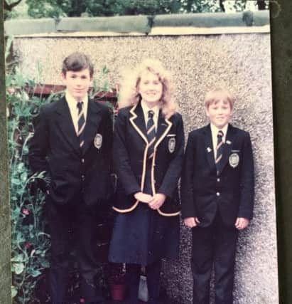 The Crawford children in their Kirkcaldy High uniforms.