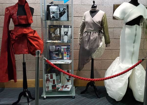 Some of the students' creative fashion work on show at the Fife College Festival.