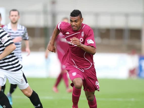 Joao Vitoria in action for Arbroath in 2015. Pic: Graham Black