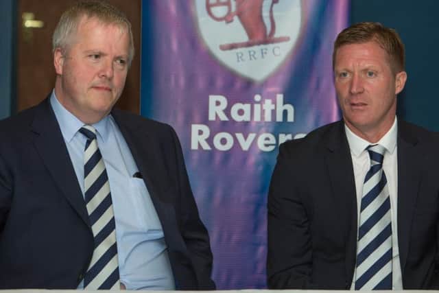 Former Raith CEO Eric Drysdale (left) with Gary Locke at his media unveiling in May 2016. Pic: Steven Brown
