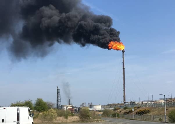 Unplanned flaring at Mossmorran in April (Pic: Fife Free Press)
