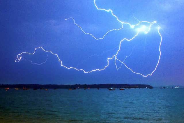 Thunder and lightning is possible during the warning.