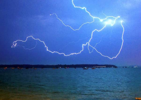 Thunder and lightning is possible during the warning.
