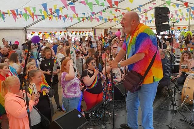 Dave spoke at the first Fife Pride