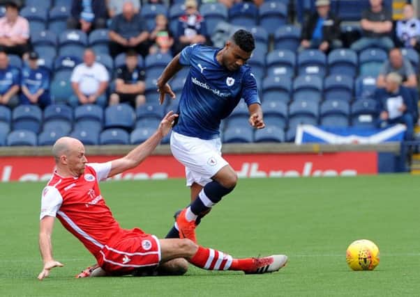 Joao Victoria in action during Saturdays friendly win over Stirling Albion. Credit - Fife Photo Agency