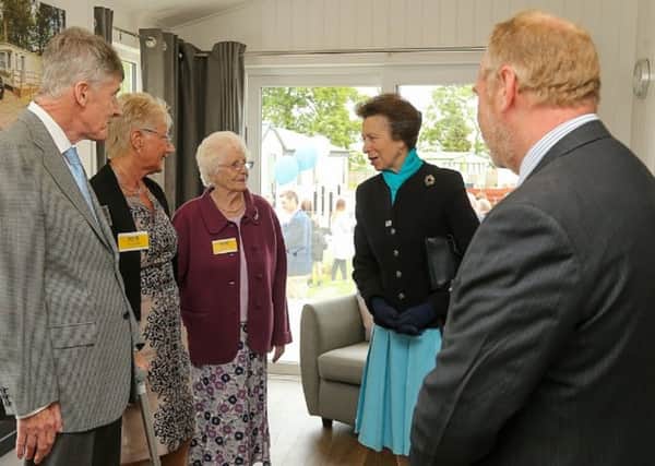 Princess Anne opens Clayton Lodge at Clayton Park, St Andrews. It is a specifically designed holiday lodge operated by MND Scotland