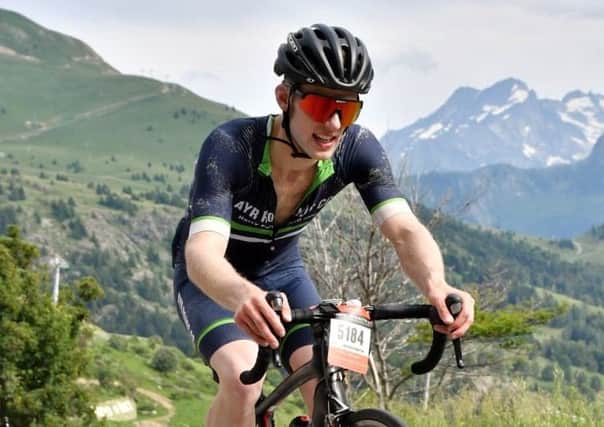 Martin Moench on the mighty Alpe d' Huez.