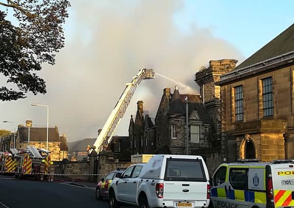 Viewforth High School, Kirkcaldy,  on fire in October 2017