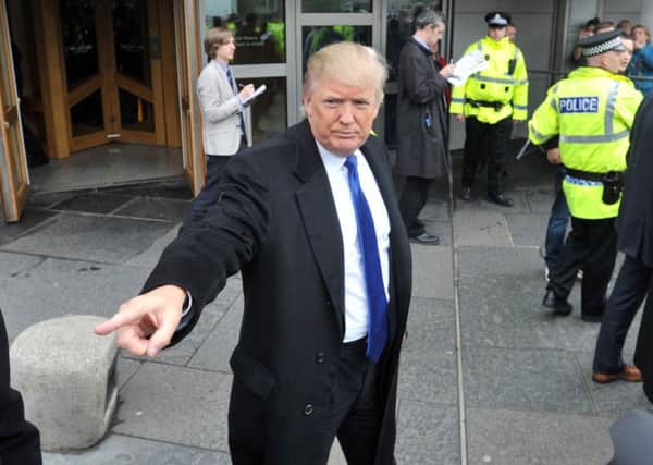 Donald Trump at the Scottish Parliament in 2012 (Pic: Jane Barlow)