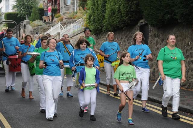 The sambalistic band led the way through Aberdour at last year's festival. Pic: George McLuskie.