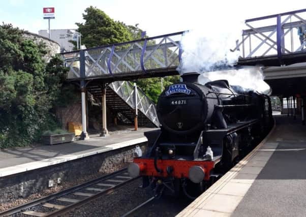 SRPS Railtours steam train at Burntisland. Pic: Roy Scobie of Burntisland.