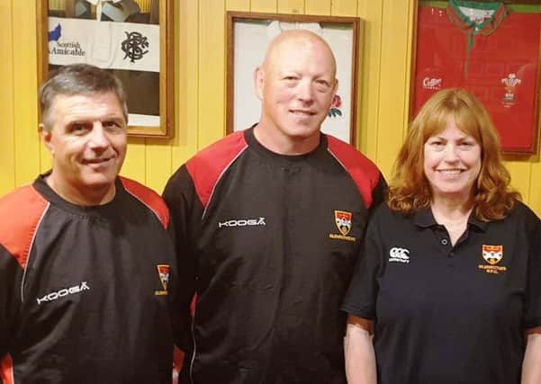 The new management team for Glenrothes: Ron Harris (head coach), David McIvor (assistant coach) and Sheila Beare (president)