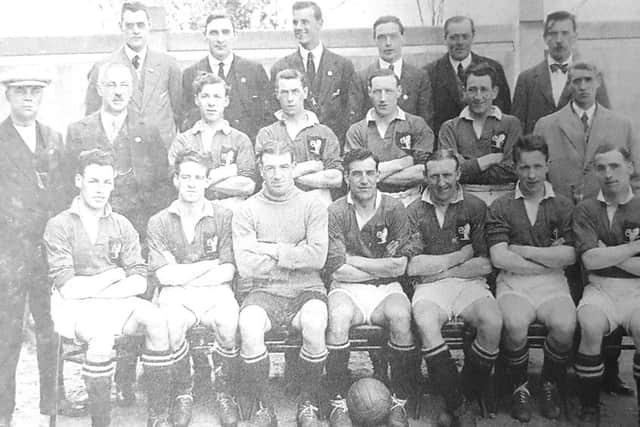 Raith Rovers on tour in Copenhagen in 1922. Hall of Fame inductee 2019 Dave Morris is on the extreme left in the front row.