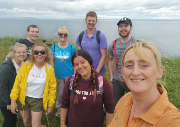 The staff who completed the walk