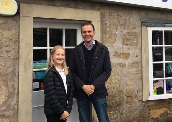 Louisa with MP Stephen Gethins.