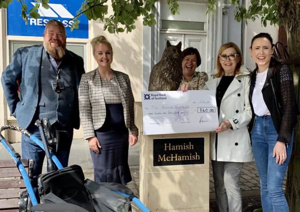 A recent cheque presentation. From left, Steve Lowrie McKay from Eden Mill, Verity Power of Hotel du Vin, Debbie MacCallum, Linda-Anne Beaulier and Jessica Spink of Tailend Restaurant.