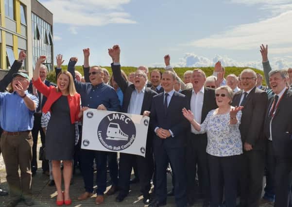 Celebrations after the announcement that the Levenmouth rail link would be reopening.
