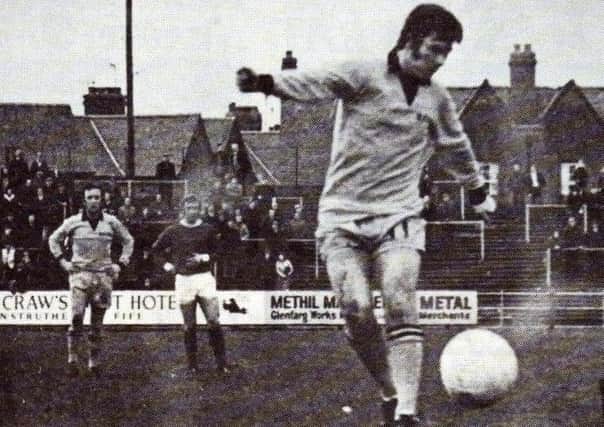 Billy McPhee rifles one of his famous left footed strikes towards goal for the Fifers. Pic East Fife FC.