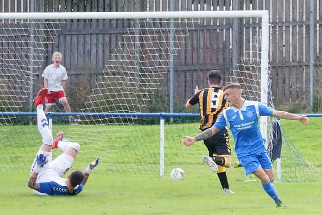 Bluebell youngster John Smith equalised for the home side. Pic: George Wallace