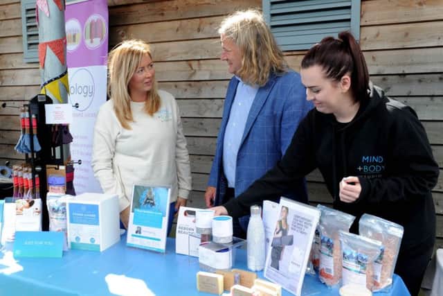 From left: Susan Simpson, from Mind & Body Studio in Kirkcaldy,  David Torrance, town  MSP and Shannon Watson from Mind & Body Studio. Pic: George McLuskie.