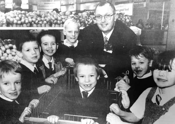 Kids from Kirkcaldy schools open Sainsbury's in 1997.