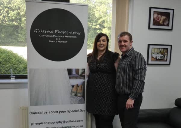 Amanda and Michael Gillespie at the launch of the new photography studio in Glenrothes.