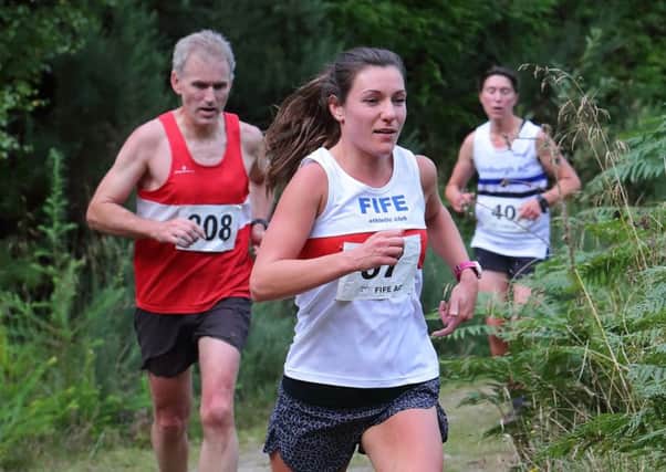 Jen Spence at the Scottish Trail Championships in Falkland.