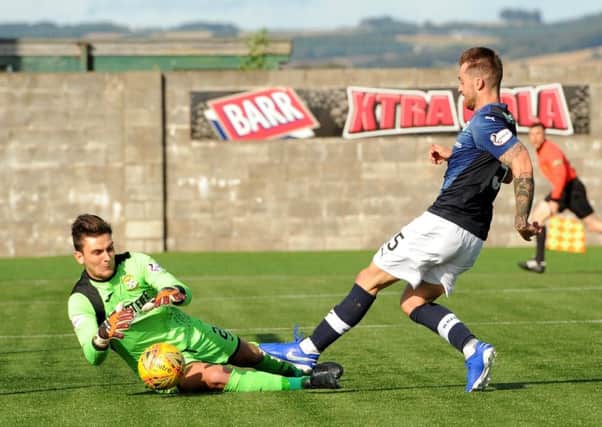New Bayview - Methil -  Fife - 
East Fife v Raith - BRAD SPENCER can't reach the ball in final minutes of match -
credit- Fife Photo Agency