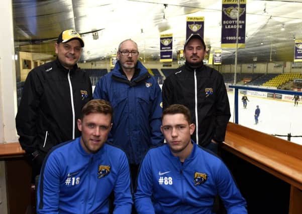 Back (from left)  Daryl Venters (assistant coach), Ian Keddie (chairman), Steven Wishart (head coach); Front  Allan Anderson, Graeme Allan. Pic: Fife Photo Agency