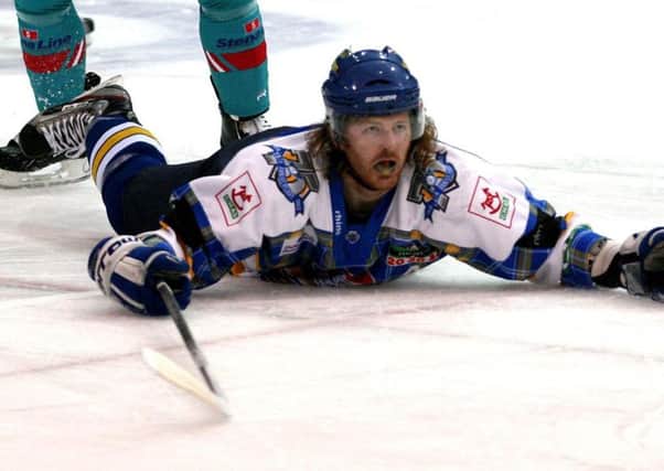 On the ice ... defenceman Jeff Caister in 2012 (Pic: Steve Gunn)