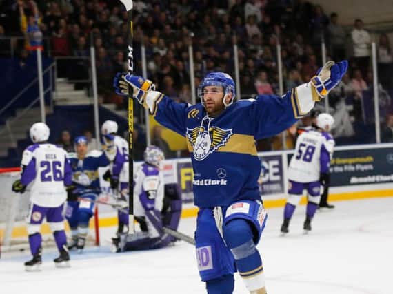 Danick Gauthier scored Fife Flyers' first goal of the season, but Glasgow Clan claimed the victory. Pic: Steve Gunn