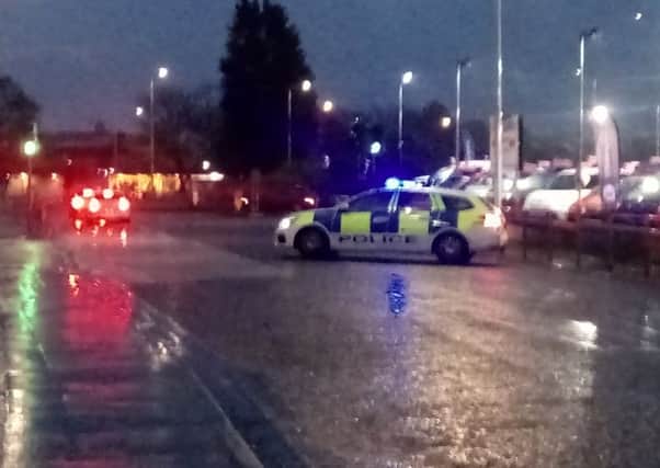 Three car crash on Oriel Road, Kirkcaldy involving a police car.
Picture by Debbie Clarke