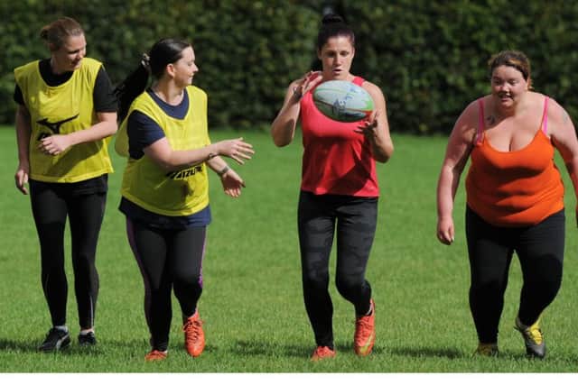 Some of the women playing rugby. Pics: George McLuskie.