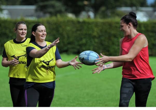 Some of the women playing rugby. Pics: George McLuskie.