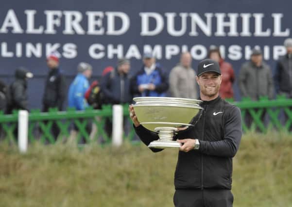 Lucas Bjerregaard, winner of the Alfred Dunhill Links Championship 2018, with the trophy