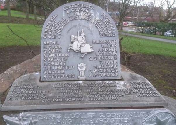 Memorial to the Fifers who fought in the Spanish Civil War in Forth Avenue, Kirkcaldy.